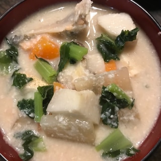 かす汁⭐鮭のあらと焼き豆腐入り